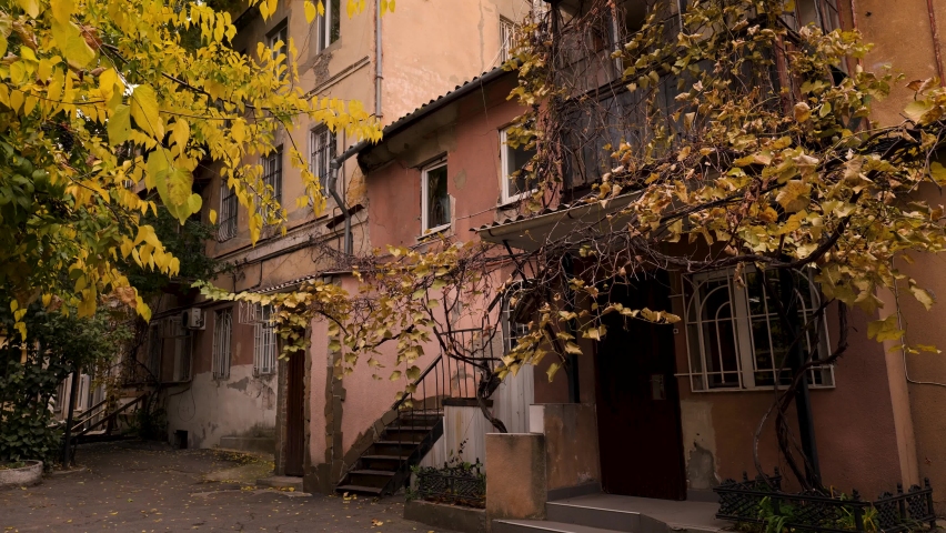 Old courtyards old streets are the main attraction of old Odessa. Odessa city (Ukraine).