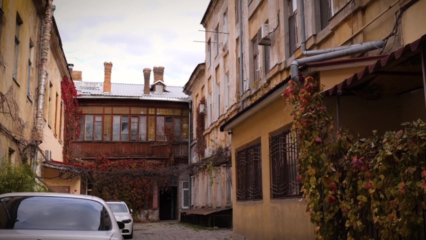 Old courtyards old streets are the main attraction of old Odessa. Odessa city (Ukraine).