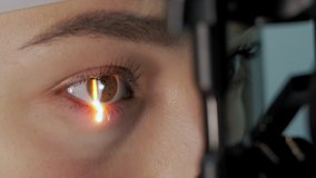 Close up view. The ophthalmologist examines the patient's eye - Powered by Shutterstock - Get 15% off with code: PIKWIZARD15