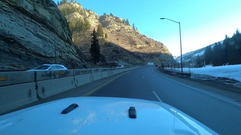 Timelapse video of driving on highway from Denver to Keystone Resort