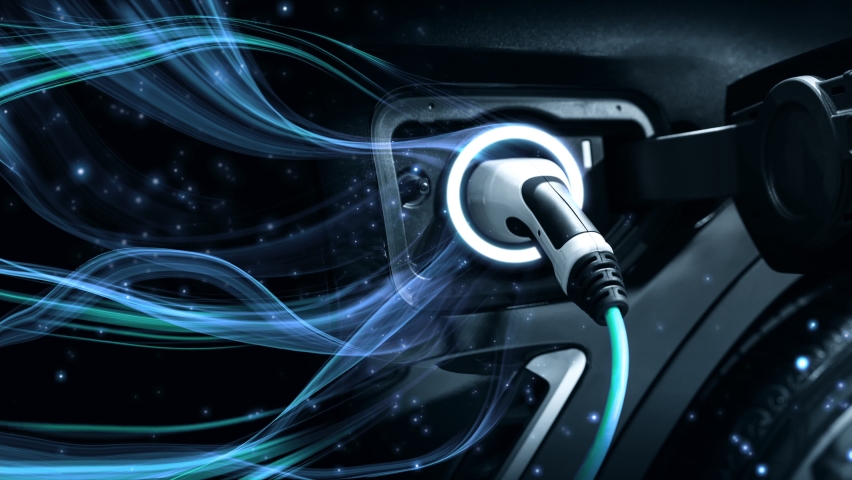 EV charging station for electric car in concept of green energy and eco power | Shutterstock HD Video #1082323213
