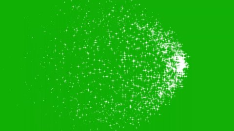 Shining sparks stream motion graphics with green screen background