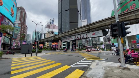 Kuala Lumpur, Malaysia-October 06, 2021- Bukti Bintang junction is becoming busy with cars once again after covid 19 lockdown. 