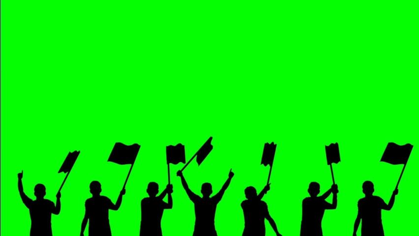People flowing flags to support team on green screen background. Royalty-Free Stock Footage #1082366209