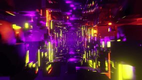 A rotating tunnel of vivid neon light on a seamless loop.