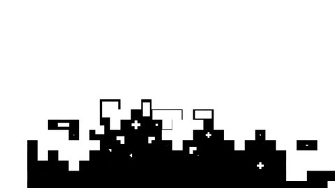 Tetris Transition Set. Monochrome Set of Transitions for projects. Slideshow, Broadcast animation Concept. 4K