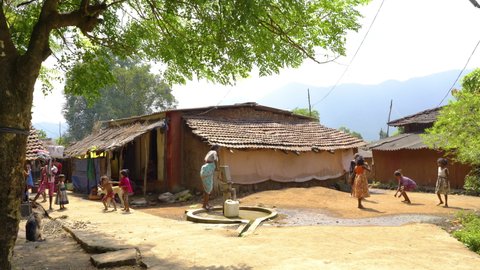 Village scene of rural India, Palghar, India, Circa 2021