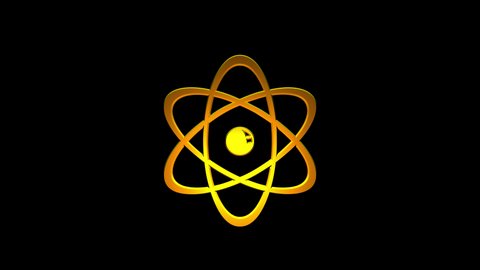 Atom Symbol Icon. 4k Animation with alpha channel