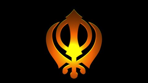 Sikh Khanda Icon. 4k Animation with alpha channel