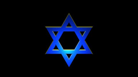 Star of David Icon. 4k Animation with alpha channel