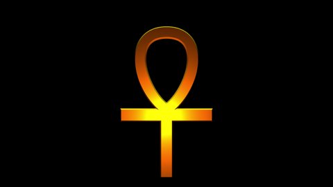 Egyptian Ankh Icon. 4k Animation with alpha channel