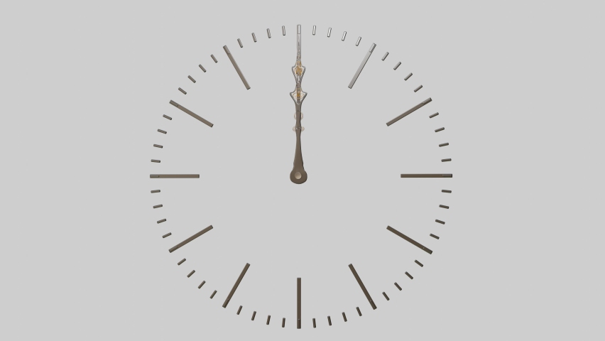 The hands of the clock revolve on the white dial. vintage hour hands. loop abstract background. 3d render | Shutterstock HD Video #1082392165