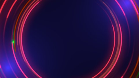 Vertigo neon red circles with glitters, motion abstract business and corporate style background