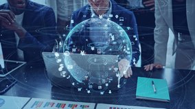 Business and technology concept. Global communication network. Data analysis. Management strategy. Digital transformation. - Powered by Shutterstock - Get 15% off with code: PIKWIZARD15