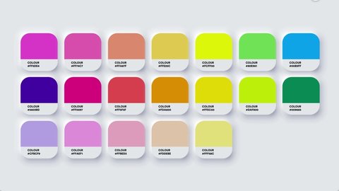 Colour Palette Catalog Samples Pastel and Neon Video