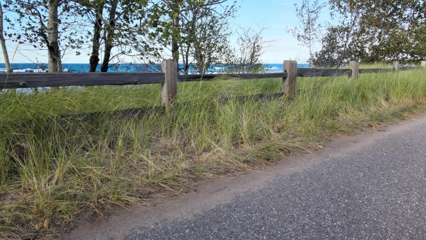 The shore of Lake Superior. Upper Peninsula of Michigan Aerial drone footage. 
