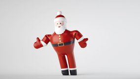 cycled Christmas animation of Inflatable Santa Clause sky dancer moving with the air. Funny cartoon character is dancing, isolated on white background - Powered by Shutterstock - Get 15% off with code: PIKWIZARD15