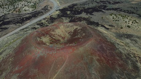 Cinder Cone Volcano, St George, Utah, Stunning drone shot of one of the cinder cone's in Washington County. The smaller cinder cone lies one mile north of the Cinder Cone Trail on State Route 18