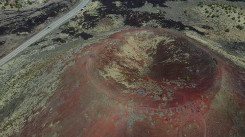 Cinder Cone Volcano, St George, Utah, Amazing drone shot of one of the cinder cone's in Washington County. The smaller cinder cone lies one mile north of the Cinder Cone Trail on State Route 18