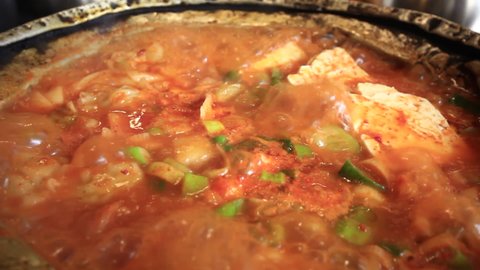 Kimchi jjigae, Kimchi Soup with Pork, Korean Cuisine, Korean food