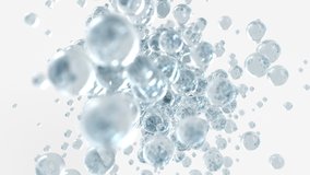 3D render animationn with liquid transparent bubbles explosion and flying away. Nice 3d spheres with reflection.  - Powered by Shutterstock - Get 15% off with code: PIKWIZARD15