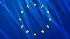 European union concept glossy flag abstract motion background. Seamless looping. Video animation Ultra HD 4K 