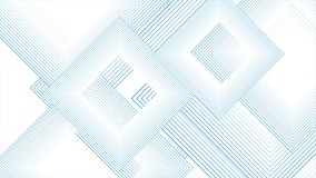 Blue white minimal square lines abstract futuristic tech motion background. Seamless looping. Video animation Ultra HD 4K 