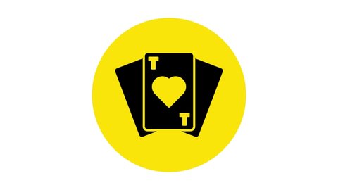 Black Playing cards icon isolated on white background. Casino gambling. 4K Video motion graphic animation.