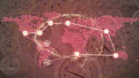 Animation of digital brain, network of connections and world map over moving clocks. global communication, data processing and digital interface concept, digitally generated video. - Powered by Shutterstock - Get 15% off with code: PIKWIZARD15
