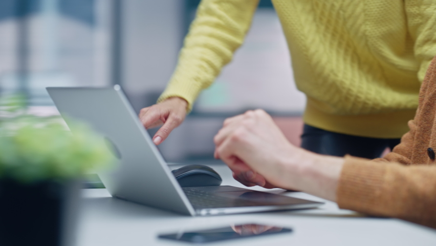 360 Degree Office: Business Meeting of Two Anonymous Businesspeople Talking at the Desk. Businessman and Businesswoman Work on Strategy for e-Commerce. Focus on Hands. Moving Around Tracking Shot - Powered by Shutterstock - Get 15% off with code: PIKWIZARD15