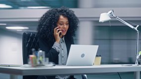 360 Degree Time-Lapse Office: Productive Businessman Sitting at His Desk Working on a Laptop Computer. Man working with Big Data e-Commerce Analysis. Energetic Fast Tracking Shot. Camera Moving Around - Powered by Shutterstock - Get 15% off with code: PIKWIZARD15