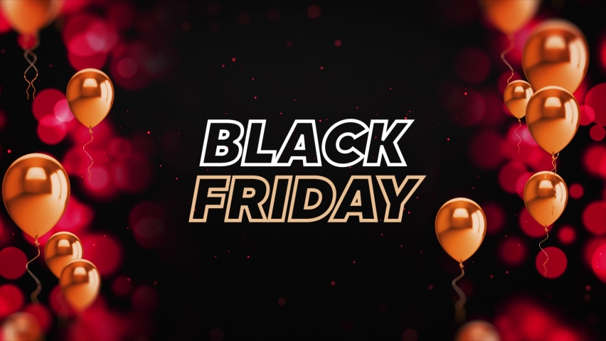 Black Friday Background Animation with Balloons 4k resolution V1