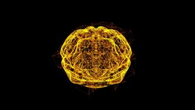 Artificial Intelligence digital wireframe brain. Big data flow analysis, deep learning modern technologies concepts. Intellectual programming. AI deep learning computer machine. Available in 4K video - Powered by Shutterstock - Get 15% off with code: PIKWIZARD15