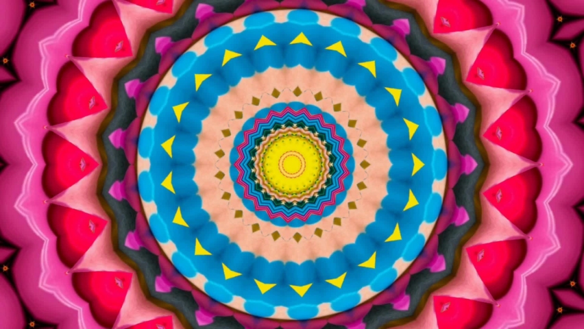 Kaleidoscope pattern circle lower line neon mirror redering geometry background effect abstract texture multi color