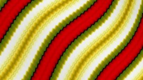 Abstract animation of wavy moving colorful  stripes arranged diagonally,  seamless loop video. Cartoon flowing curving wide stripes.abstract  background. 