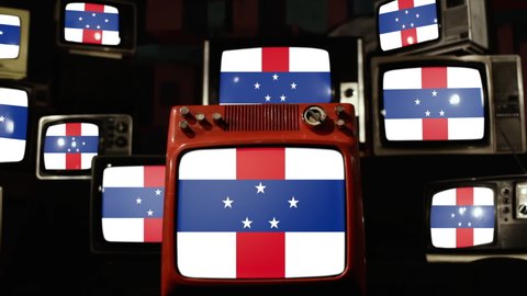 Former Flag of the Netherlands Antilles (1986–2010) and Vintage Televisions. 