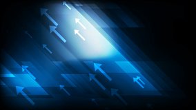 Dark blue abstract technology motion background with arrows. Seamless looping. Video animation Ultra HD 4K 3840x2160
