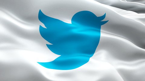 Twitter logo Video. Twitter logo on white background. 3d American microblogging and social networking service Twitter Slow Motion video. technology industry background. Twitter 1080p HD video - New Yo