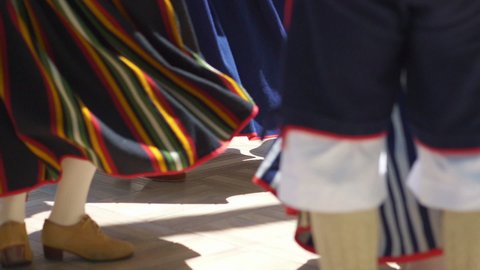 Traditional Canarian Folk Dancers in slow motion 180fps