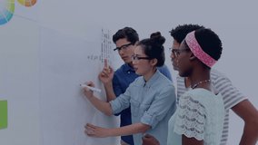 Animation of global network and scanner with clock processing data, and diverse colleagues in office. global communication network and digital interface technology concept digitally generated video. - Powered by Shutterstock - Get 15% off with code: PIKWIZARD15