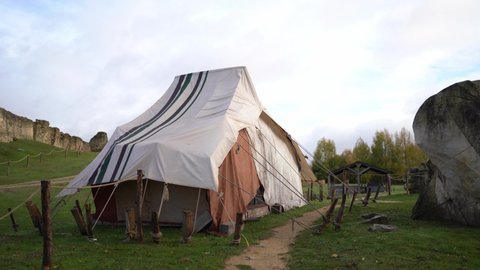 Medieval camp in Maillezais, France