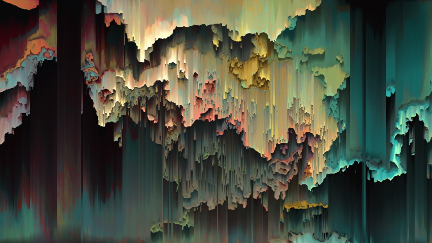 Pixel sorting loop, glitch art, data error. Colorful abstract background.