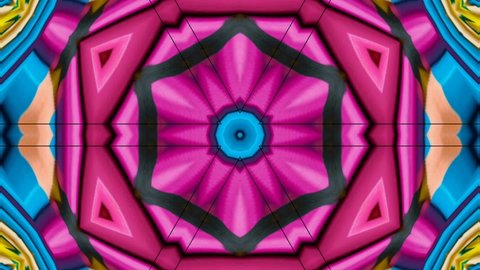 kaleidoscope pattern circle flower line neon mirror redering geometry background effect abstract texture multi color