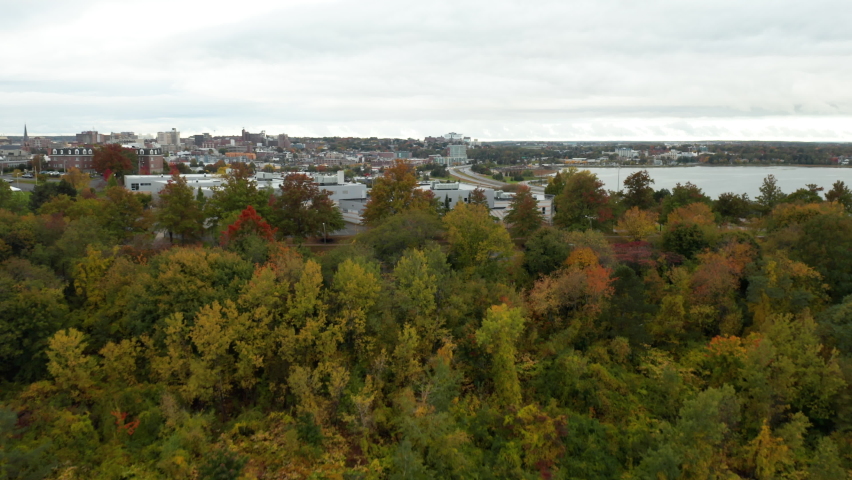 Stunning aerial reveal of of Portland, Maine