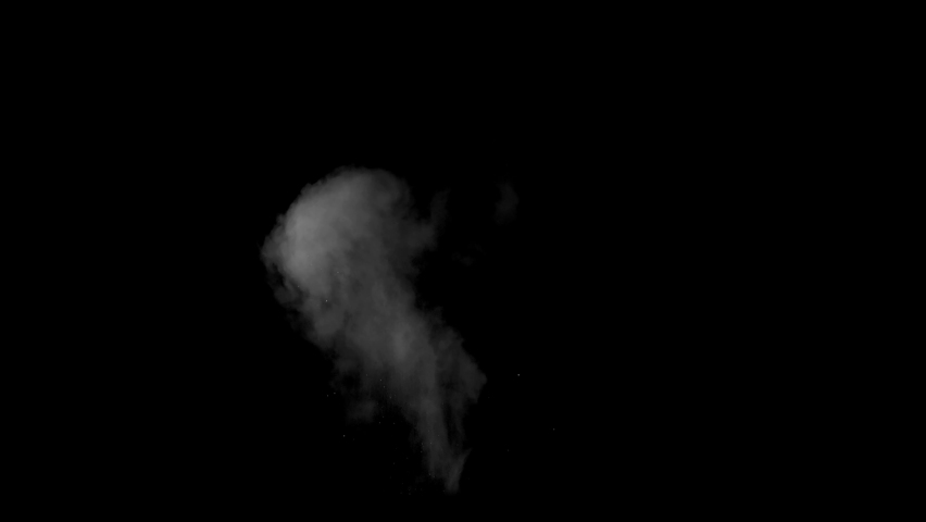 4k smoke and dust over black background, fog and dust particles