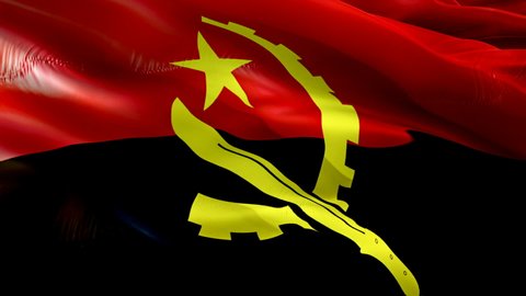 Angola flag video. National 3d Angolan Flag Slow Motion video. Angola Flag Blowing Close Up. Angolan Flags Motion Loop HD resolution Background. Angolan flag Closeup 1080p Full HD video. Angola flags 