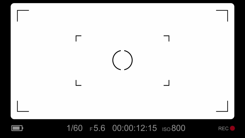 Video Recording screen. Video recorder camera screen 4K  size. Camera viewfinder. Camera Recording Video call frame. Digital display interface animation recording.