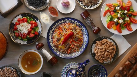 Uzbek or tajik plov - food from central asia