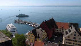 Time lapse of the pier in Meersburg beside the lake Constance Bodensee.