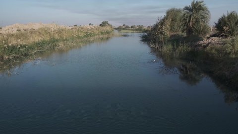 landscape footage of beautiful river in basra city in Iraq